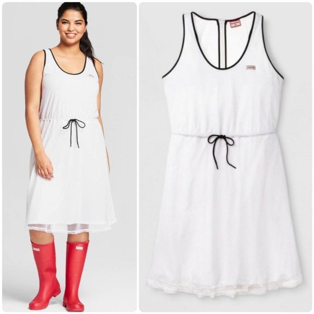 Hunter x Target Mesh Sleeveless Sporty Dress XL White Black